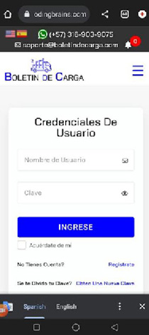 Botón Registrarse móvil